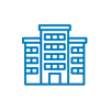 Simple blue building illustration