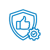 Thumbs up inside shield icon